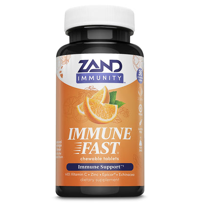 ZAND Immunity Immune Fast Zesty Orange Chewables – Immune Support w/EpiCor, Vitamin C 1000mg, Zinc, Echinacea
