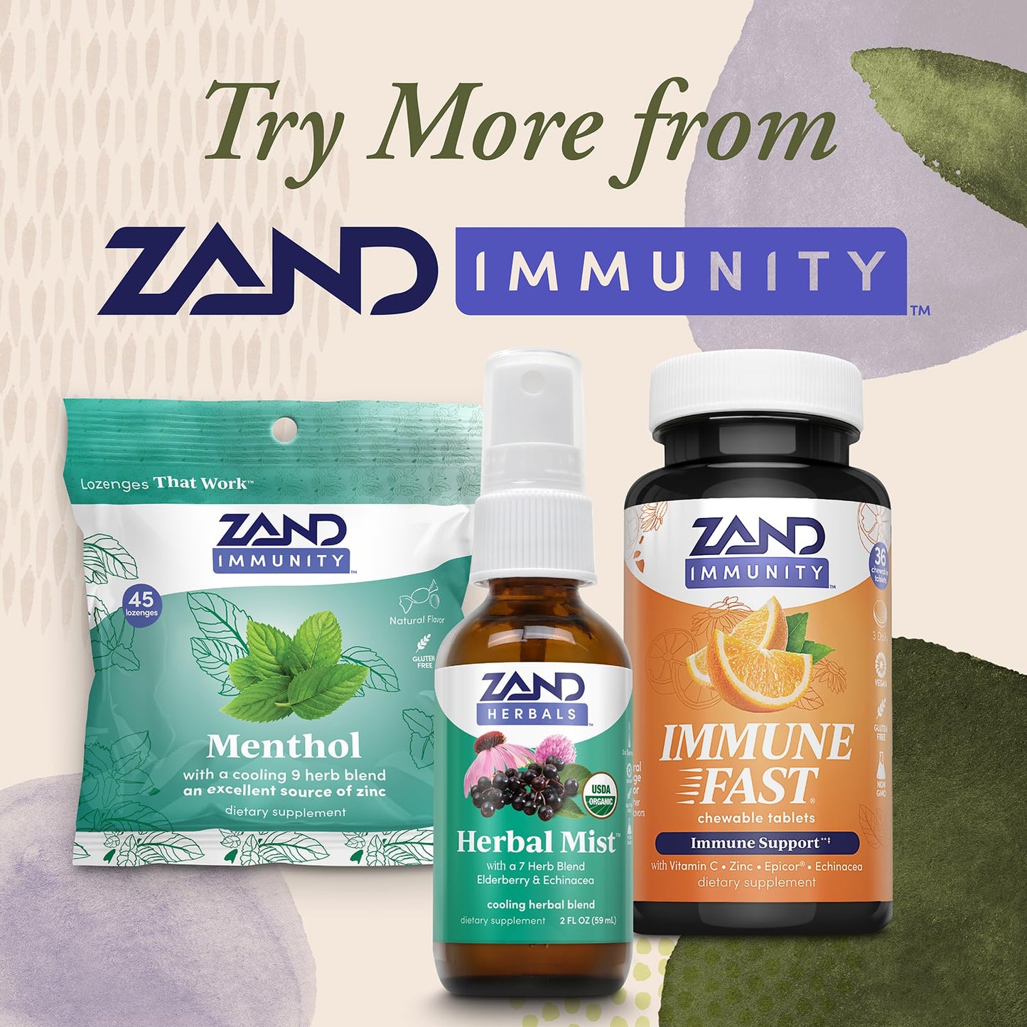 ZAND Immunity Immune Fast Zesty Orange Chewables – Immune Support w/EpiCor, Vitamin C 1000mg, Zinc, Echinacea