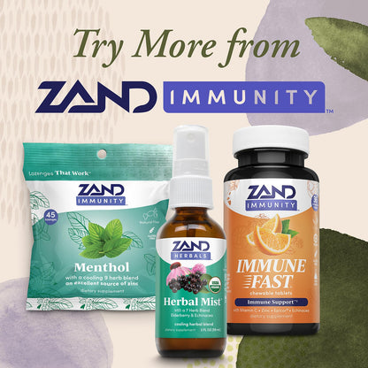 ZAND Immunity Immune Fast Zesty Orange Chewables – Immune Support w/EpiCor, Vitamin C 1000mg, Zinc, Echinacea