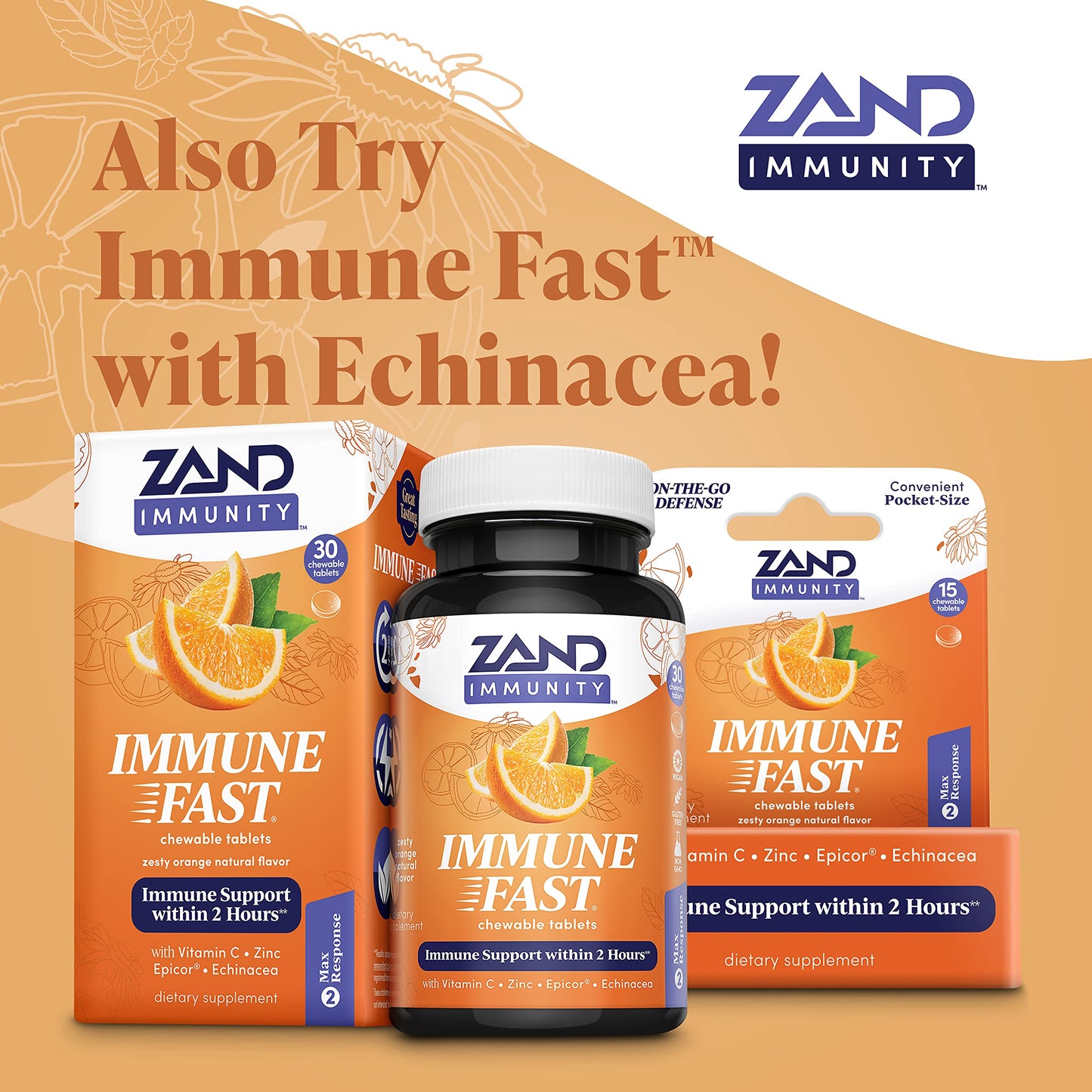 ZAND Immunity Orange Vitamin C Gummies - Immune Support, Vegan, Gluten Free