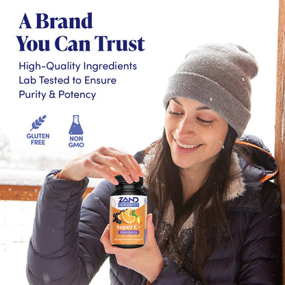 Zand Immunity Super C+ with Elderberry – 60 Tablets, All-Day Immune Support