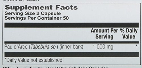 Zand Pau D'Arco Innerbark Capsules, 100 Count – Immune Support & Gut Health