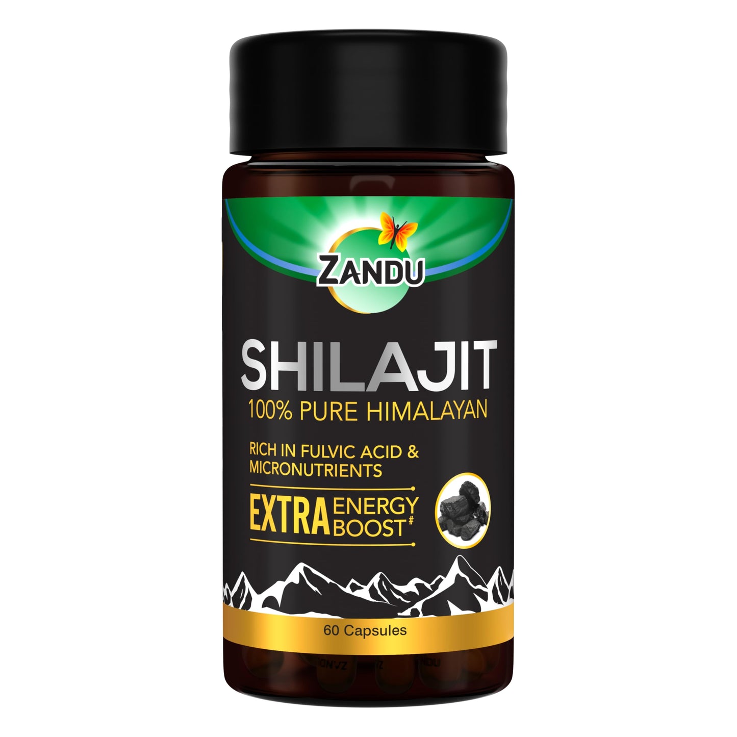 Zandu Shilajit Capsules (60 Caps) – Natural Energy, Stress Support & Immunity