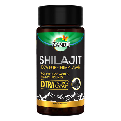 Zandu Shilajit Capsules (60 Caps) – Natural Energy, Stress Support & Immunity