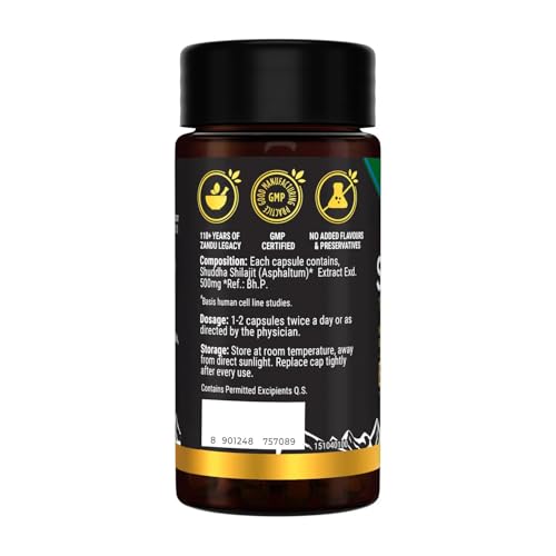 Zandu Shilajit Capsules (60 Caps) – Natural Energy, Stress Support & Immunity