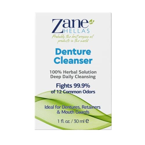 Zane Hellas Denture Cleaner with Oregano Oil | 100% Herbal, 1 oz