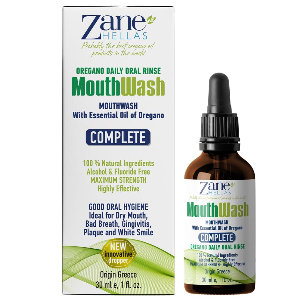 Zane Hellas MouthWash – Oregano Oil & Greek Mastic Herbal Rinse | Alcohol & Fluoride Free