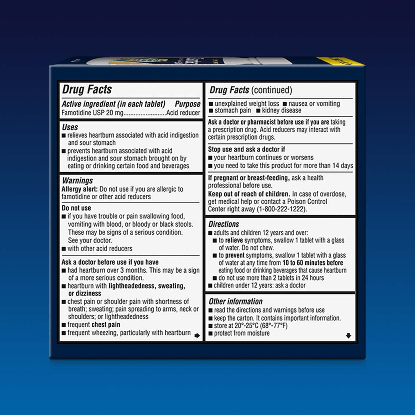 Zantac 360 Maximum Strength 20 mg Tablets – 25 Count | Heartburn Prevention & Relief