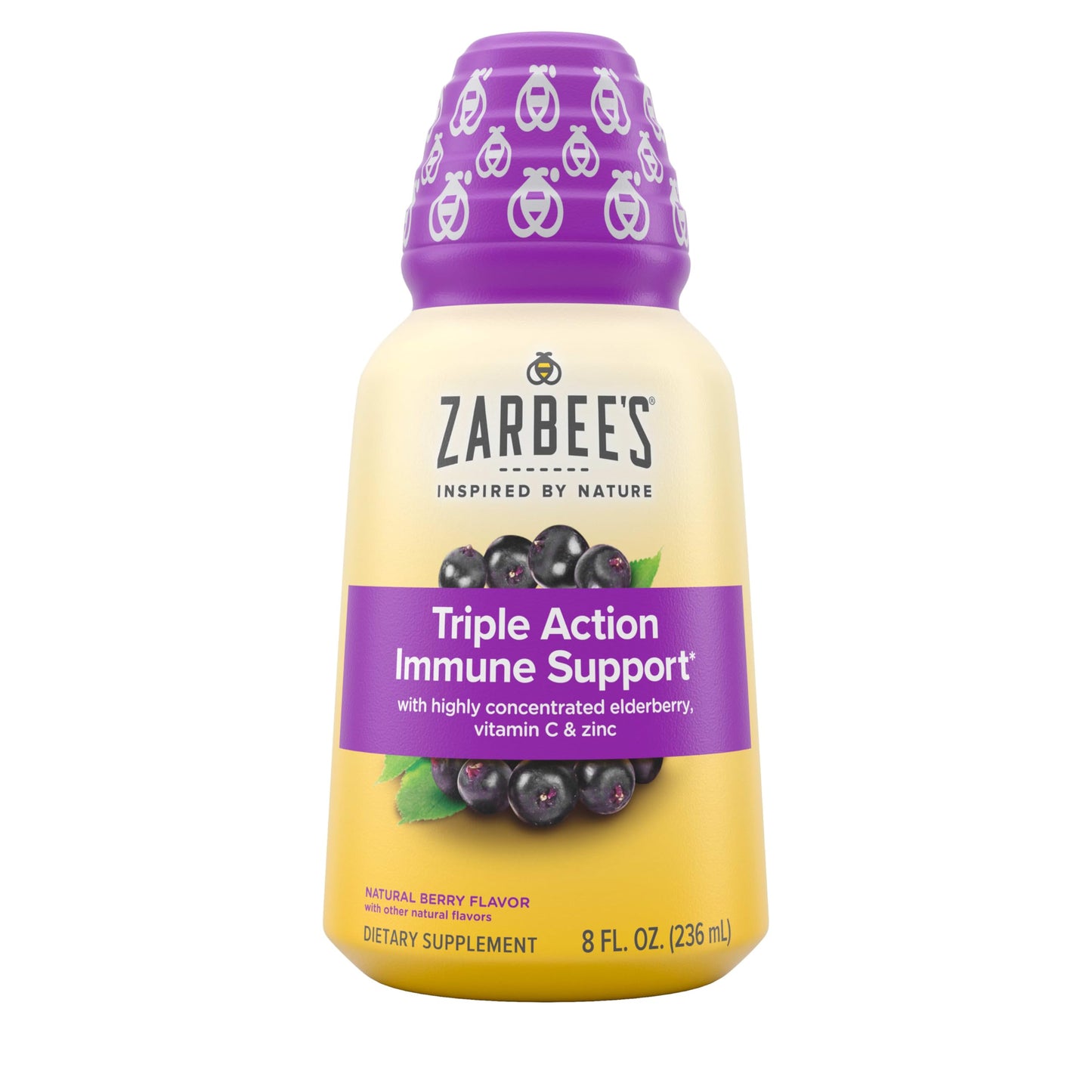 Zarbee's Liquid Daily Immune Support – Elderberry, Vitamin C & Zinc (8 fl oz)