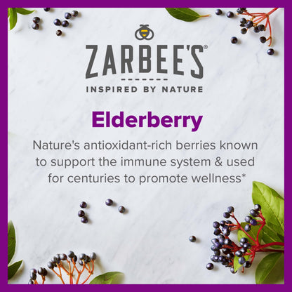 Zarbee's Liquid Daily Immune Support – Elderberry, Vitamin C & Zinc (8 fl oz)