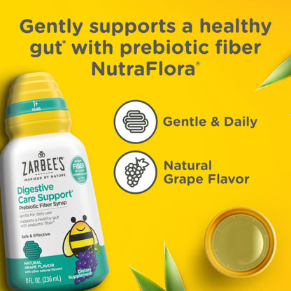 Zarbee's Children's Digestive Care Prebiotic Fiber Syrup – Grape, 8 fl oz