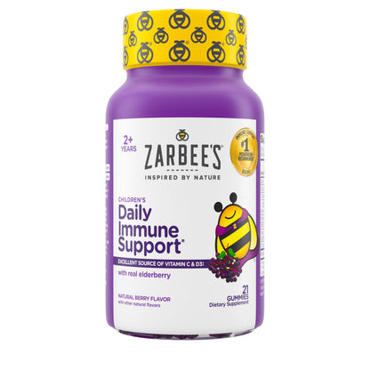 Zarbee's Kids Elderberry Gummies – Vitamin C, Zinc & Elderberry | 21 Count