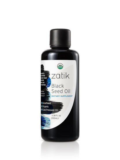Zatik Naturals Black Cumin Seed Oil – Organic, Cold-Pressed, USDA Organic, 3.38 fl oz (100 mL)