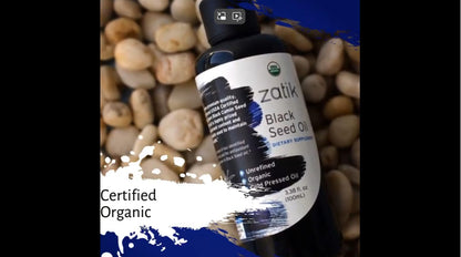 Zatik Naturals Black Cumin Seed Oil – Organic, Cold-Pressed, USDA Organic, 3.38 fl oz (100 mL)