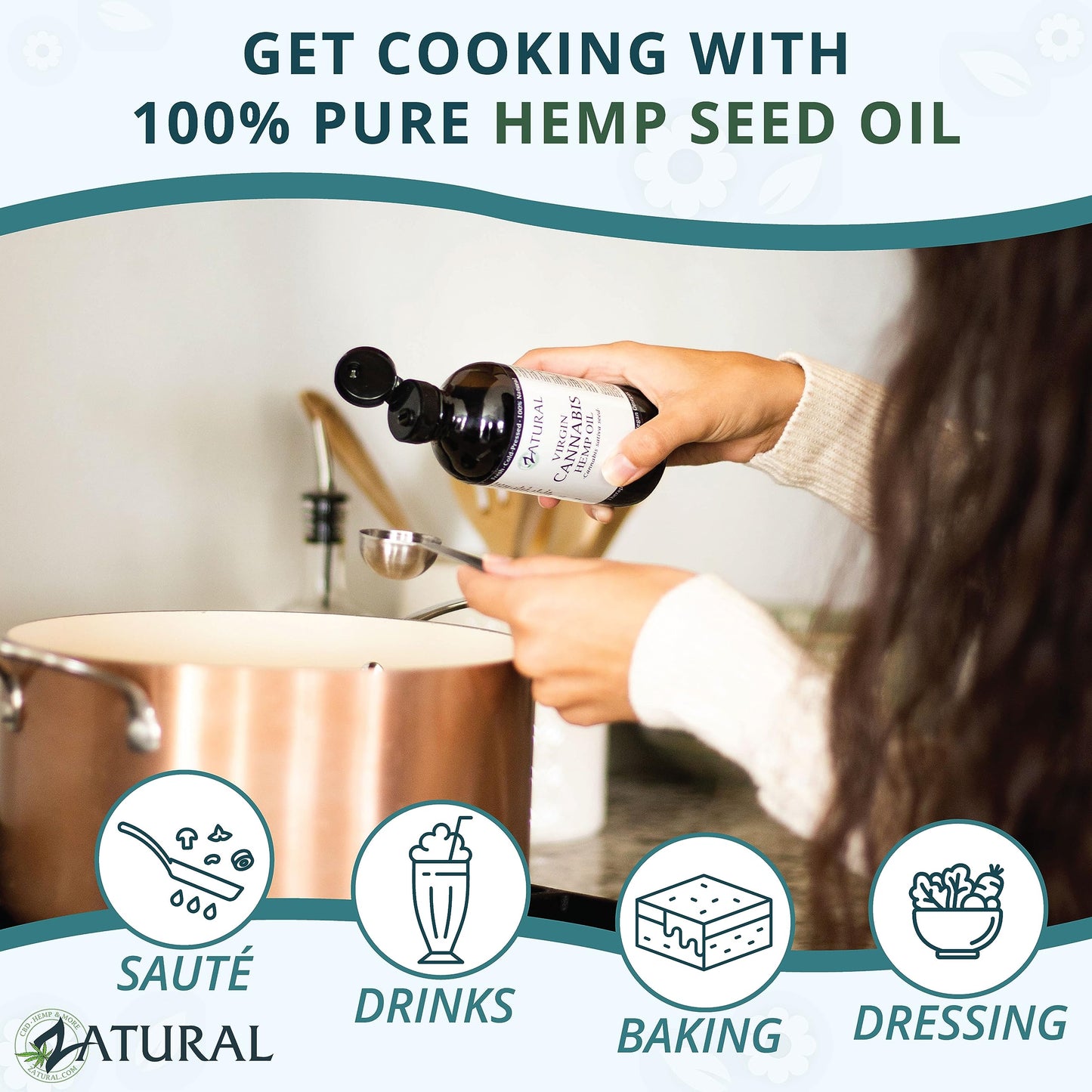 Zatural Hemp Oil 16 oz - Cold Pressed, 455,000mg, Omega 3 & 6, No Fillers | Therapeutic Grade