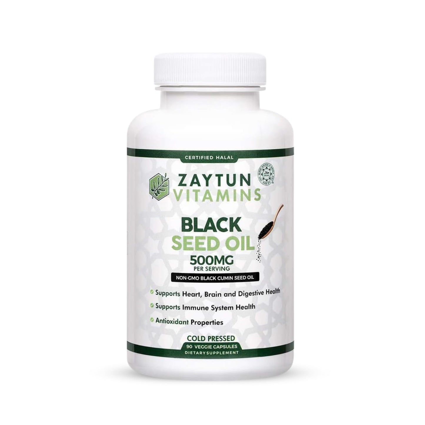 Zaytun Halal Black Seed Oil – 90 Veggie Capsules | Cold-Pressed, Non-GMO, Made in USA