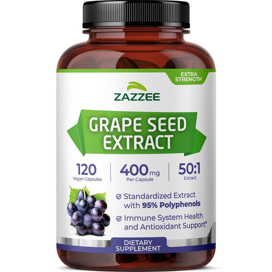 Zazzee Grape Seed Extract 50:1 – 120 Vegan Capsules | 95% Polyphenols BritishVita | Premium UK Vitamins & Wellness Supplements