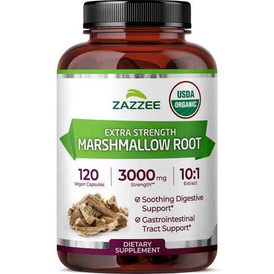 Zazzee USDA Organic Marshmallow Root 10:1 Extract – 3000 mg, 120 Veg Capsules BritishVita | Premium UK Vitamins & Wellness Supplements