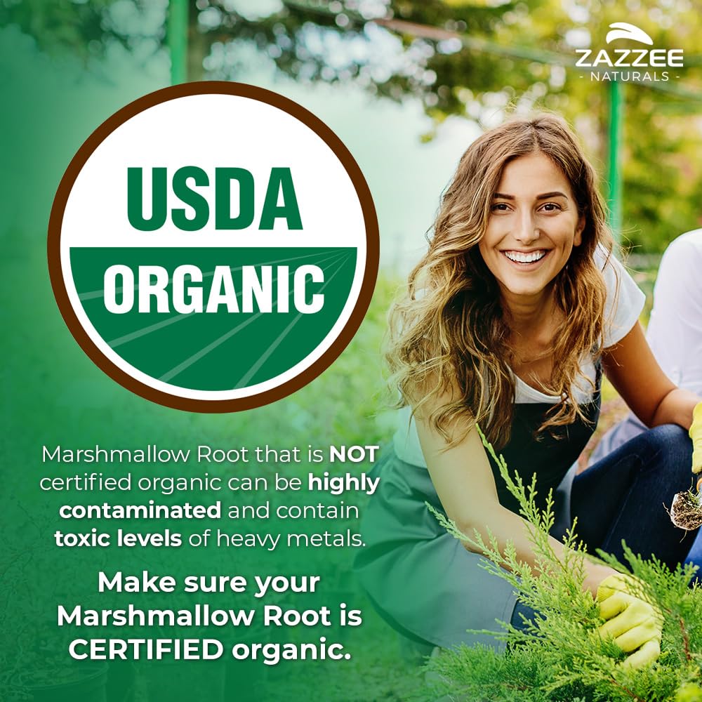 Zazzee USDA Organic Marshmallow Root 10:1 Extract – 3000 mg, 120 Veg Capsules