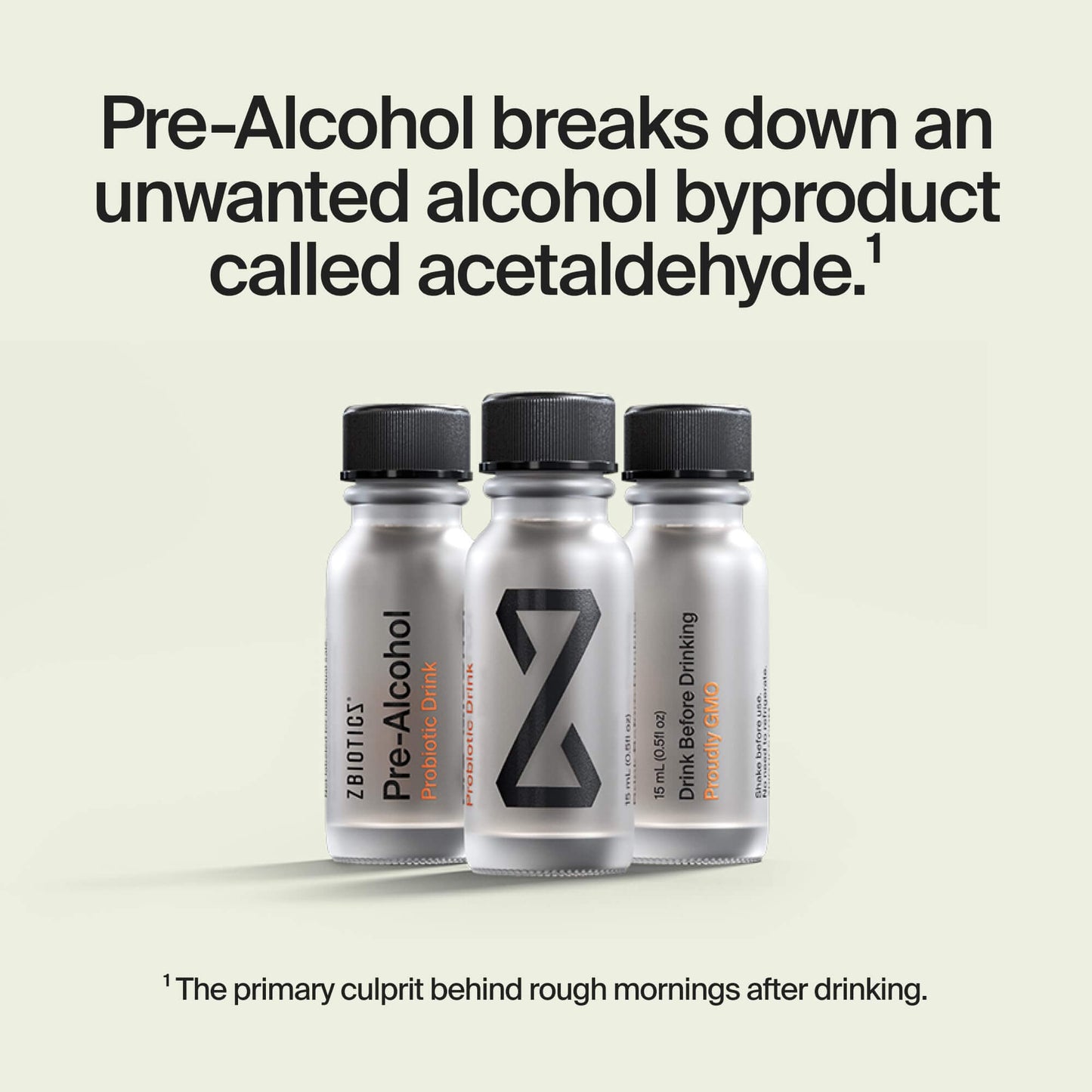 ZBiotics Probiotic Drink — Feel Better After Drinking, Wake Up Refreshed, Travel-Friendly 3-Pack (0.47 fl oz)