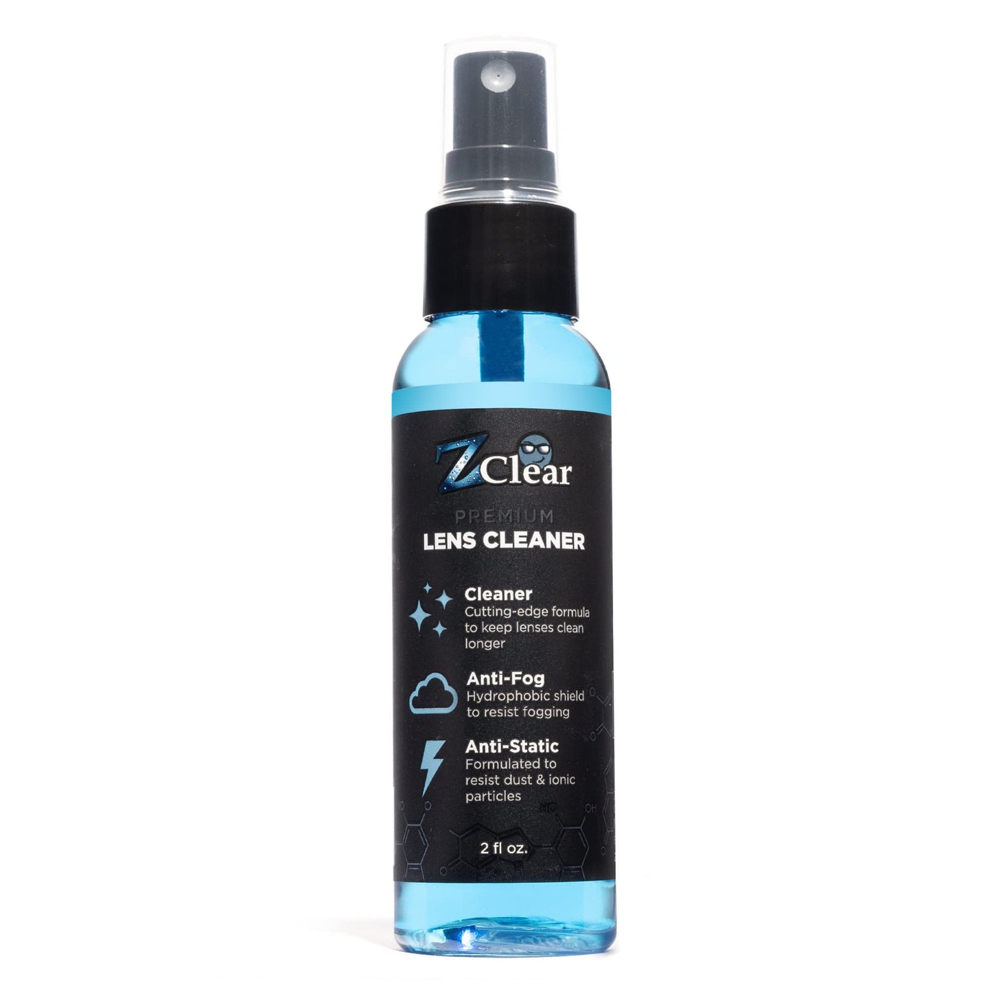 Zclear 2 oz Eye Glasses Cleaner + Microfiber Cloth | Anti-Fog Spray | Made in USA
