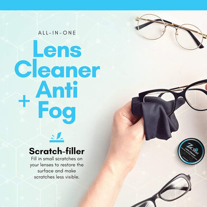 Zclear Lens Cleaner Paste with Microfiber Cloth – Anti-Fog Eyewear Cleaner Made in USA