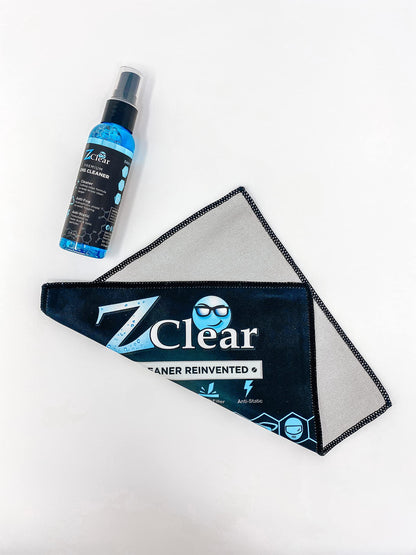 Zclear 2 oz Eye Glasses Cleaner + Microfiber Cloth | Anti-Fog Spray | Made in USA