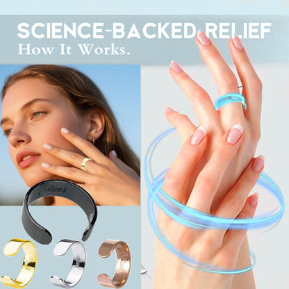 ZCVFA Auvulis Ring – Magnetic Stainless Steel Migraine & Lymphatic Therapy (Gold)