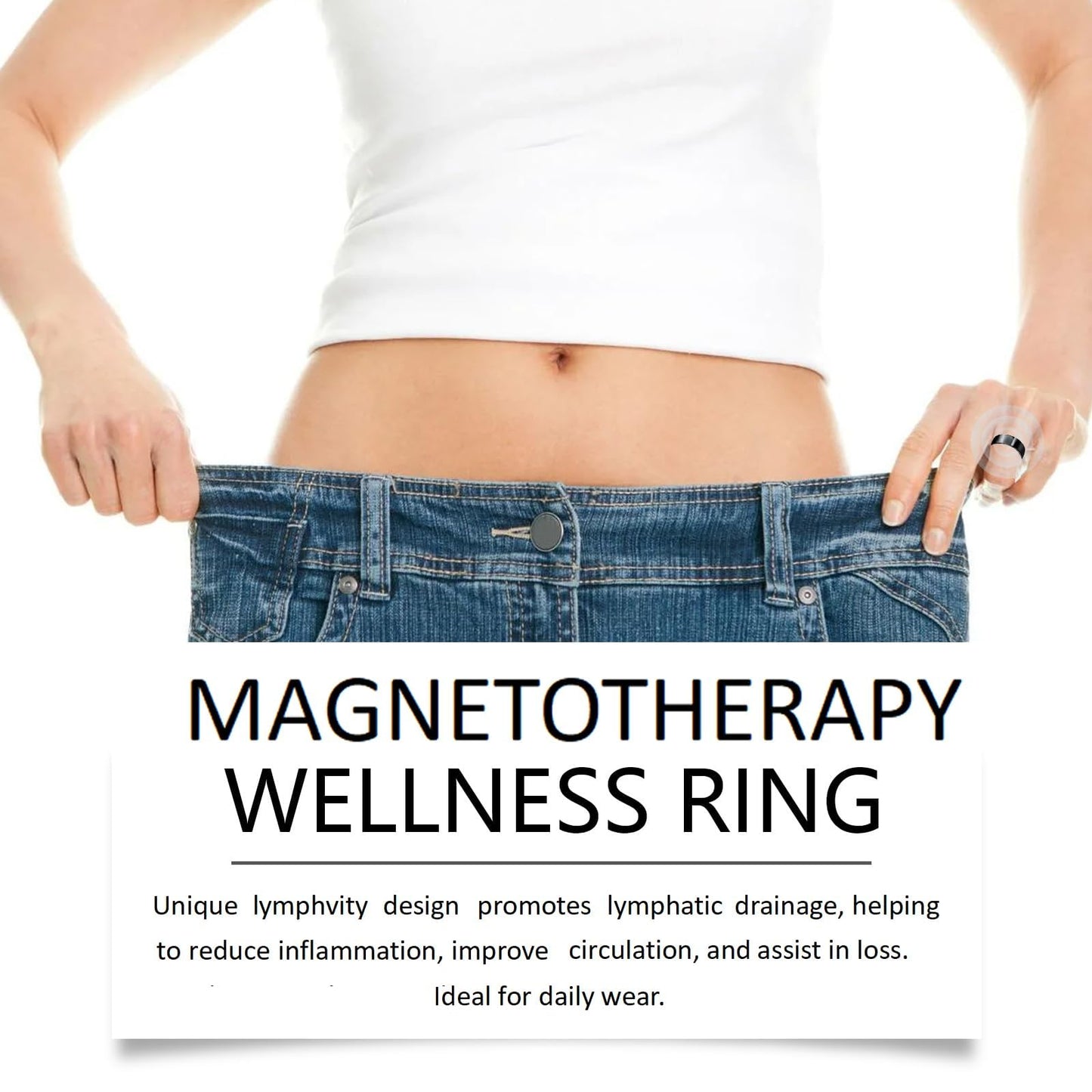 ZCVFA Auvulis Ring – Magnetic Stainless Steel Migraine & Lymphatic Therapy (Gold)