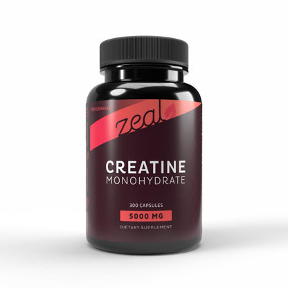 Zeal Creatine Monohydrate - 300 Capsules, Unflavored | Creatine Supplement