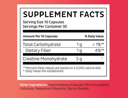 Zeal Creatine Monohydrate - 300 Capsules, Unflavored | Creatine Supplement