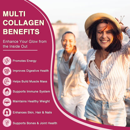 ZEBORA Multi Collagen Peptides Packets with Hyaluronic Acid, Biotin, MCT – 30 Stick Packs