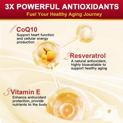 ZEBORA CoQ10 400mg with Trans-Resveratrol, PQQ & Vitamin E – High Absorption CoQ10 with BioPerine