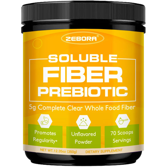 ZEBORA Fiber Supplement Powder | Unflavored Prebiotic with Acacia – Digestive Health, Regularity and Hunger Control | Gluten Free, No Sugar Added | 70 Servings BritishVita | Premium UK Vitamins & Wellness Supplements