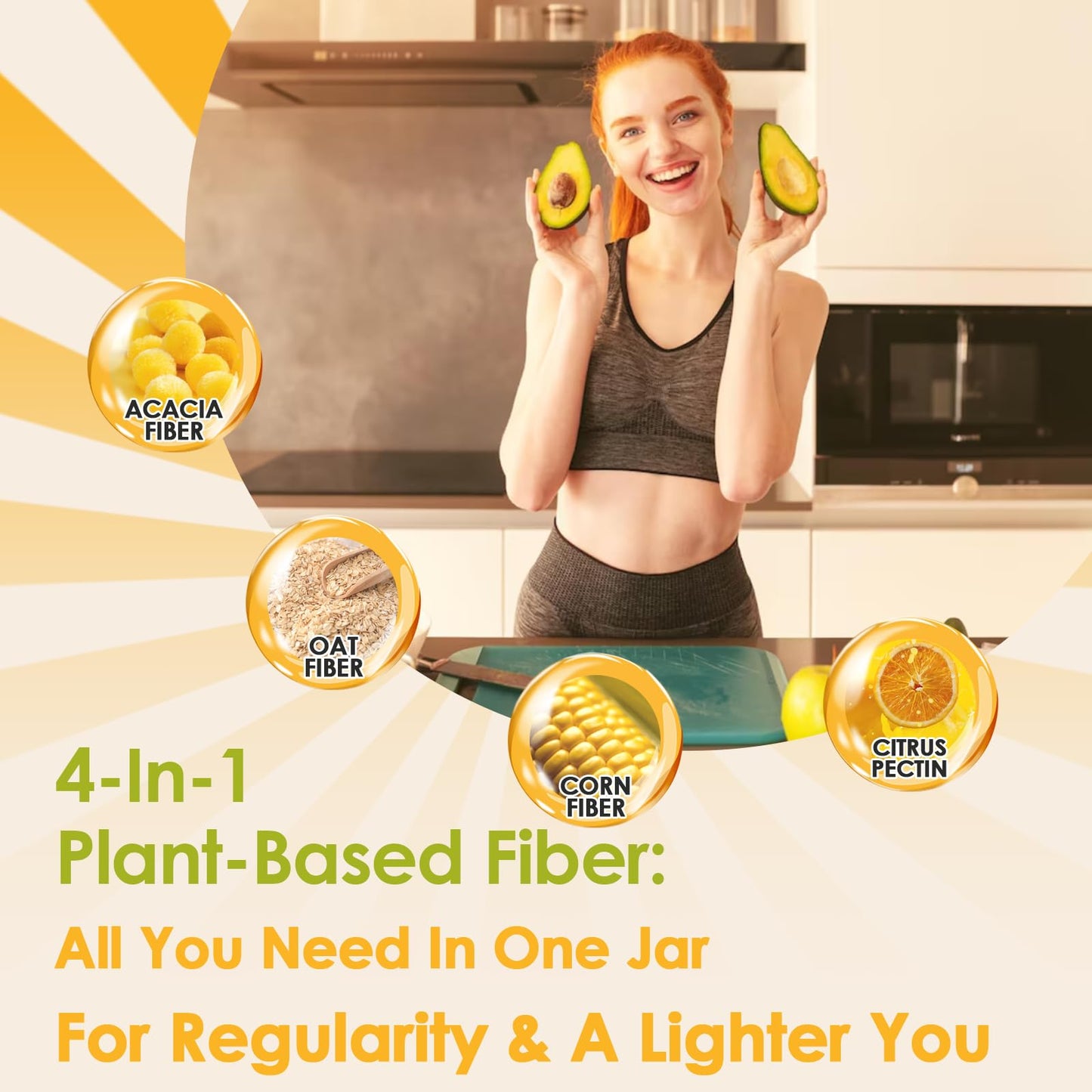 ZEBORA Fiber Supplement Powder | Unflavored Prebiotic with Acacia – Digestive Health, Regularity and Hunger Control | Gluten Free, No Sugar Added | 70 Servings