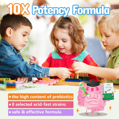 ZEBORA Kids Probiotic & Prebiotic Powder (3+) – 5B CFU, 30 Packets, Non-GMO, Gluten-Free
