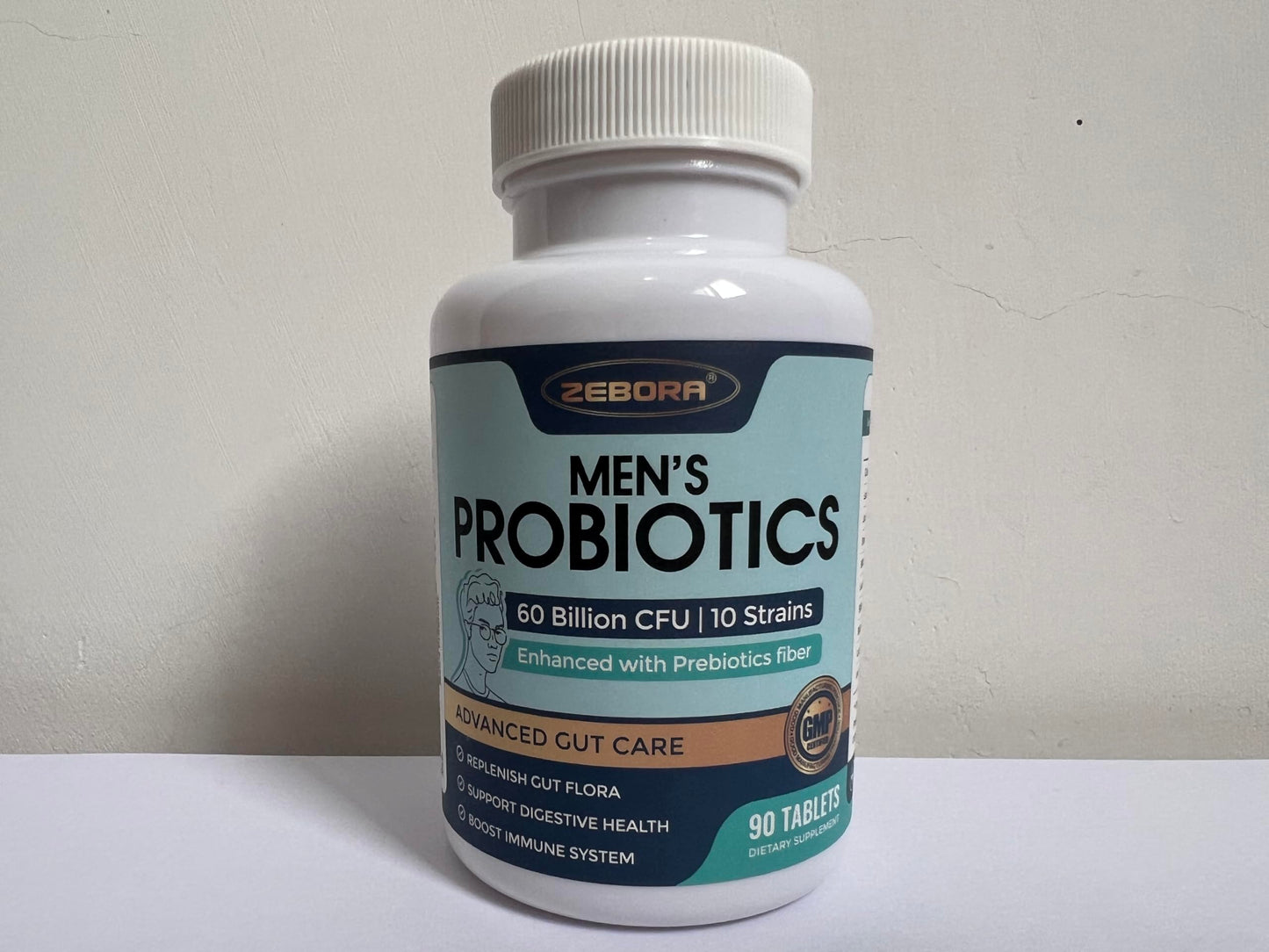ZEBORA Probiotics for Men with Prebiotics – 60B CFU, 10 Strains, 90 Tablets (Pack of 2)