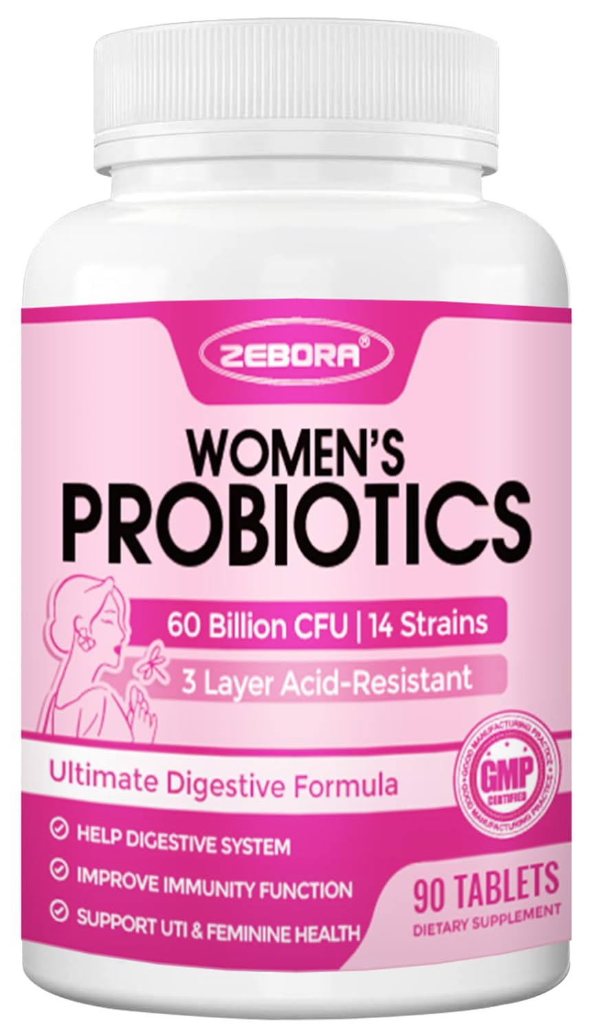 ZEBORA Probiotics for Women – Digestive Health & Immune Support, 60B CFU, 90 Tablets