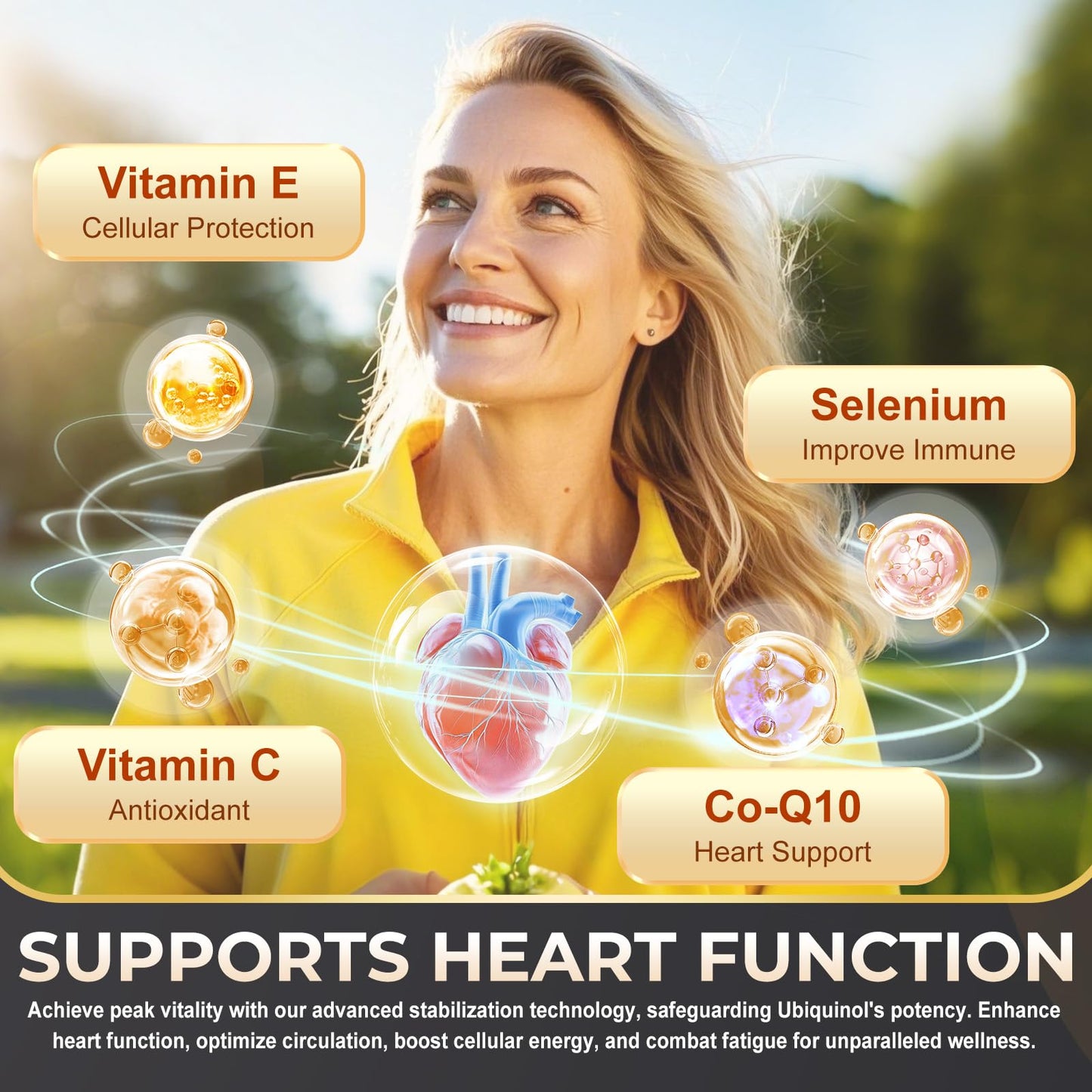 ZEBORA Ubiquinol CoQ10 400mg Softgels – 120 Count, Max Absorption, 4-in-1 Antioxidant for Heart Health & Energy