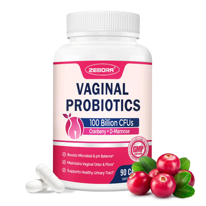 ZEBORA Vaginal Probiotics for Women - 100 Billion CFUs, 90 Veggie Capsules