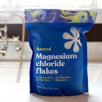 ASUTRA Magnesium Chloride Bath Flakes 2 lbs | Rapid Absorption