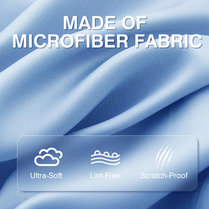 Zeefpod 60-Pack Microfiber Cleaning Cloths – Glasses & Screens, 6x7 in (Black, Grey, Light Blue)