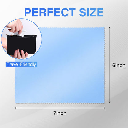 Zeefpod 60-Pack Microfiber Cleaning Cloths – Glasses & Screens, 6x7 in (Black, Grey, Light Blue)