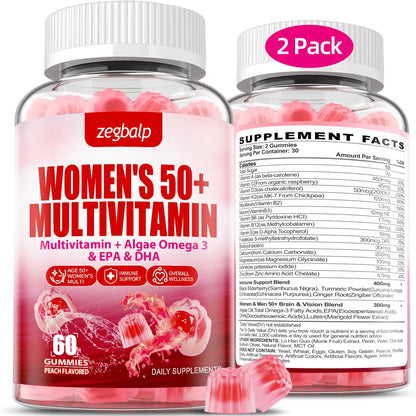 ZEGBALP Sugar-Free 50+ Multivitamin Gummies | Calcium & Zinc