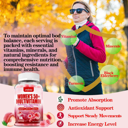 ZEGBALP Sugar-Free 50+ Multivitamin Gummies | Calcium & Zinc