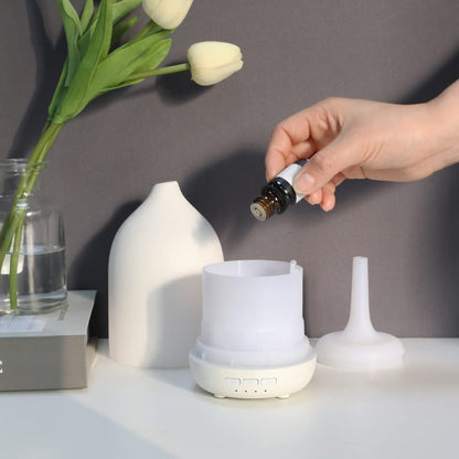 ZEIGGA LAB 100ml Ceramic Essential Oil Diffuser - Large Room, 5 Timers, Auto-Off, Warm Ambient Light