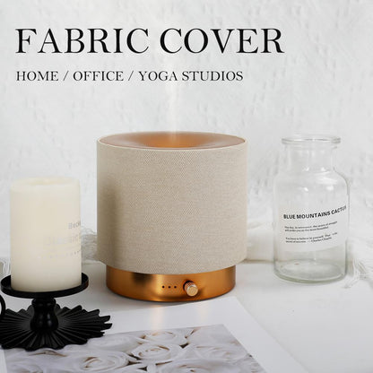 ZEIGGA LAB Elegant Fabric Aroma Diffuser - Quiet USB Diffuser with Soft Night Light (M35-Gold)