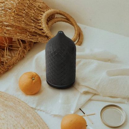 ZEIGGA LAB 120ml Essential Oil Diffuser - Ceramic Top, Auto-Off, 7 LED Lights (Black)