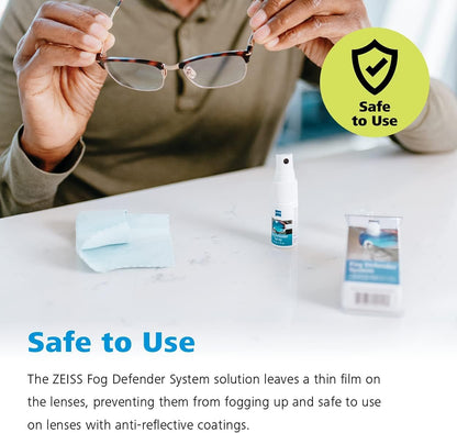 ZEISS Fog Defender Anti-Fog Kit for Glasses – 2 Pack (2 Sprays, 2 Cloths)