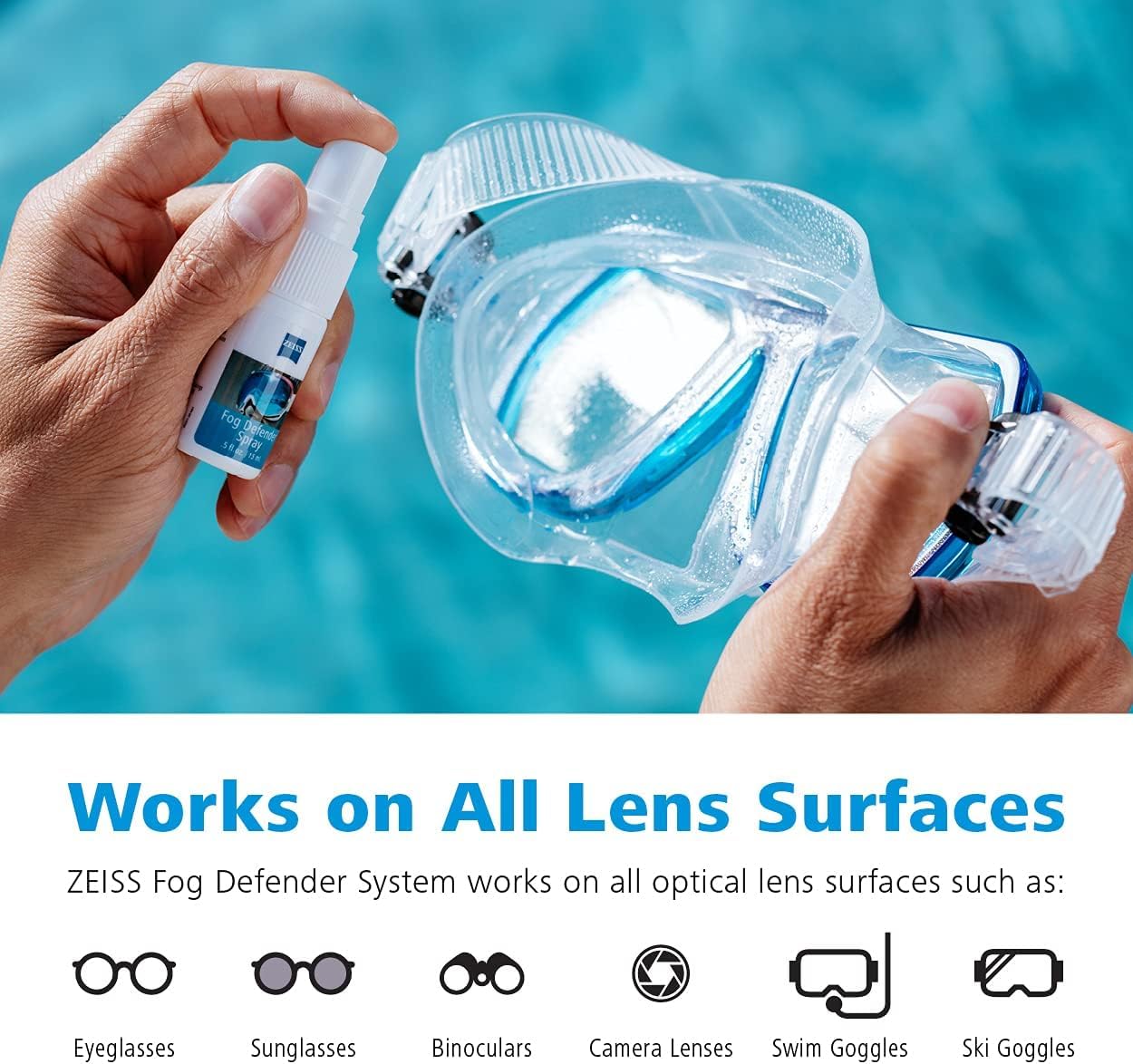 ZEISS Fog Defender Anti-Fog Kit for Glasses – 2 Pack (2 Sprays, 2 Cloths)